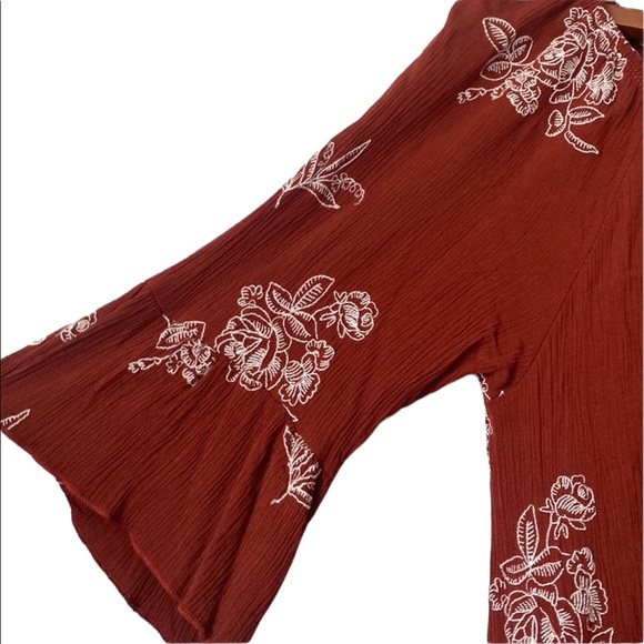 Janette Plus Rust Colored Babydoll Top - Picture 2 of 10